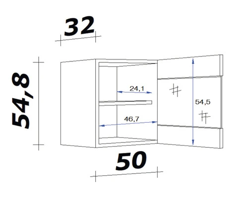 Flex-Well FLEX WELL Hangkast Valero Wit 50x32x55 Cm - Afbeelding 2