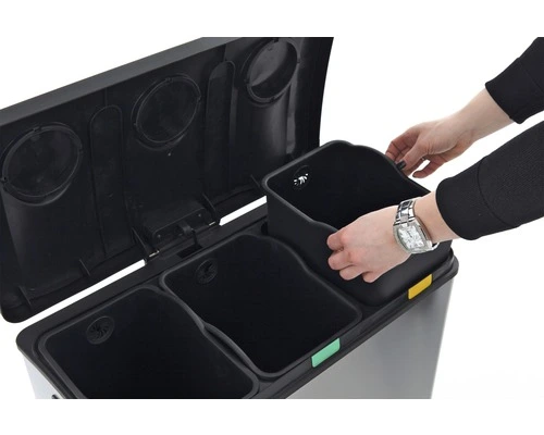 EKO Pedaalemmer Rejoice Recycling Mat RVS 3x12 L - Afbeelding 4