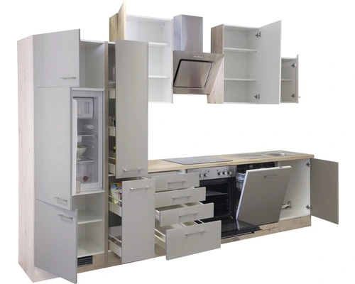 Flex-Well FLEX WELL Keukenblok Met Apparatuur Riva Kwartsiet Cubaniet En San Remo Eiken Licht Mat 310x60 Cm - Afbeelding 7