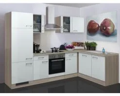 Flex-Well FLEX WELL Hoekkeuken Met Apparatuur Abaco Parelmoer Glanzend 280x170 Cm