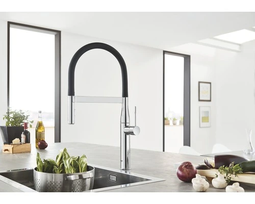 GROHE Keukenkraan Essence Met Flexibele Uitloop 30294000 Chroom/zwart - Afbeelding 2