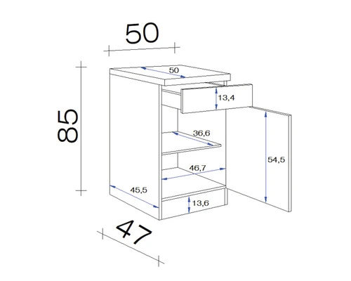 Flex-Well FLEX WELL Onderkast Oslo Sonoma Eiken 50x50x85 Cm - Afbeelding 2