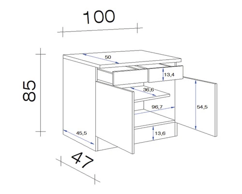Flex-Well FLEX WELL Onderkast Speed 100x85x50 Cm - Afbeelding 12
