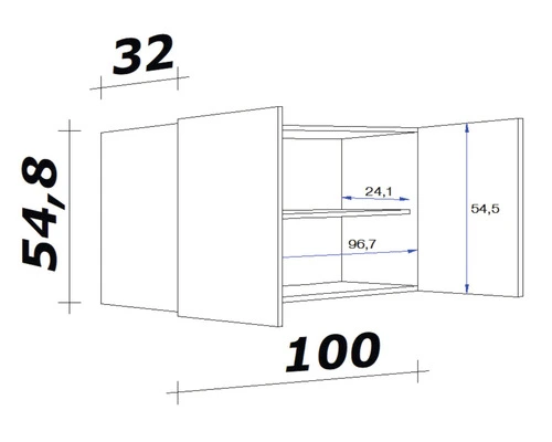 Flex-Well FLEX WELL Hangkast Oslo Sonoma Eiken 100x32x55 Cm - Afbeelding 2