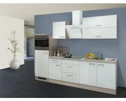 Flex-Well FLEX WELL Keukenblok Met Apparatuur Abaco Parelmoer Glanzend 270x60 Cm