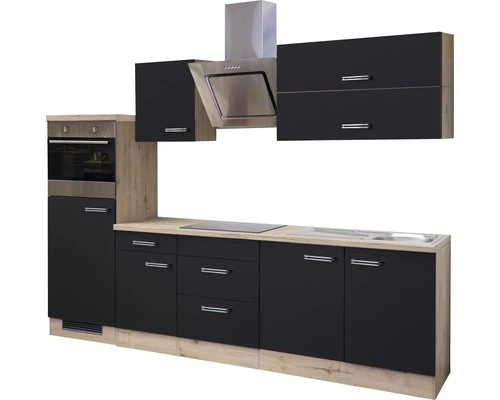 Flex-Well FLEX WELL Keukenblok Met Apparatuur Santo Antraciet Mat 270x60 Cm - Afbeelding 6