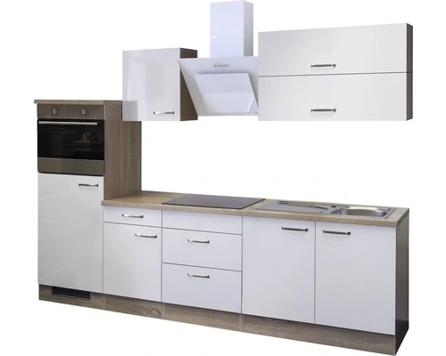 Flex-Well FLEX WELL Keukenblok Met Apparatuur Valero Wit Hoogglans 270x60 Cm - Afbeelding 6