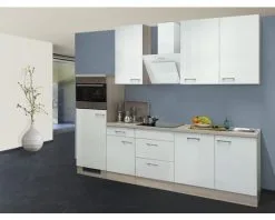 Flex-Well FLEX WELL Keukenblok Met Apparatuur Abaco Parelmoer Glanzend 280x60 Cm