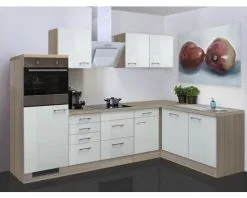 Flex-Well FLEX WELL Hoekkeuken Met Apparatuur Abaco Parelmoer Glanzend 280x170 Cm