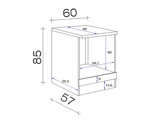 Flex-Well FLEX WELL Ovenombouwkast Wito 60x85x60 Cm - Afbeelding 2