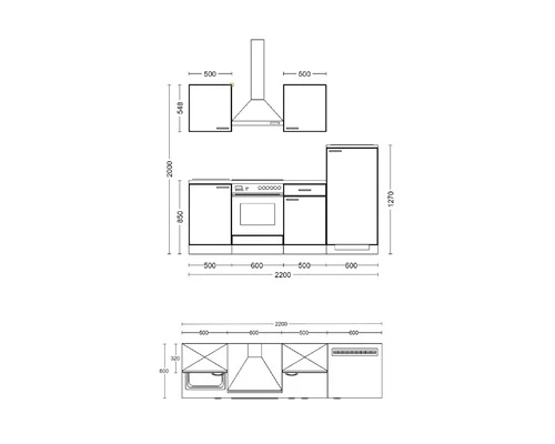 Flex-Well FLEX WELL Keukenblok Met Apparatuur Lucca Wit Mat 220x60 Cm - Afbeelding 12