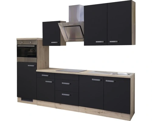 Flex-Well FLEX WELL Keukenblok Met Apparatuur Santo Antraciet Mat 270x60 Cm - Afbeelding 7