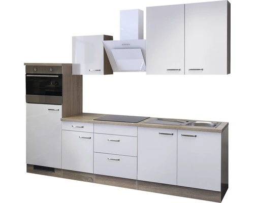 Flex-Well FLEX WELL Keukenblok Met Apparatuur Valero Wit Hoogglans 270x60 Cm - Afbeelding 7