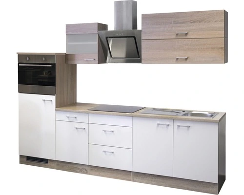 Flex-Well FLEX WELL Keukenblok Met Apparatuur Samoa Wit En Sonoma Eiken Mat 270x60 Cm - Afbeelding 7