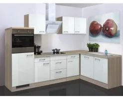 Flex-Well FLEX WELL Hoekkeuken Met Apparatuur Abaco Parelmoer Glanzend 280x170 Cm