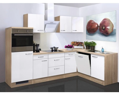 Flex-Well FLEX WELL Hoekkeuken Met Apparatuur Valero Wit Hoogglans 280x170 Cm