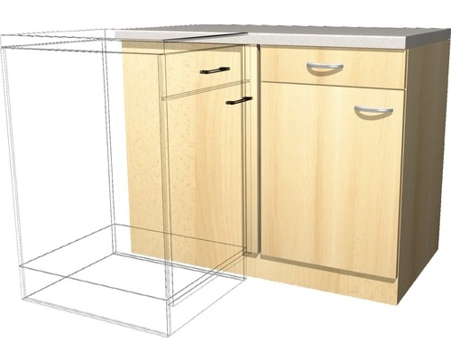 Flex-Well FLEX WELL Hoekonderkast Ischia Nano Beuken 110x60x85 Cm - Afbeelding 2