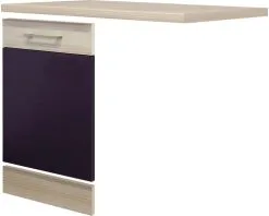 Flex-Well FLEX WELL Vaatwasserpaneel Inclusief Plint En Werkblad Focus Acacia En Aubergine 59,4x1,6x68,2 Cm